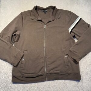 Y2K Banana Republic Mens Full Zip Up Track Jacket Gray Size XL Sweatshirt